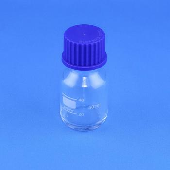 Банка для реактивов, 50 мл, светлое стекло, градуированная Банка для реактивов, 50 мл, светлое стекло, градуированная