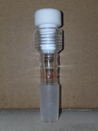 Переход заглушка под термометр PTFE 11мм под шлиф 14/23 