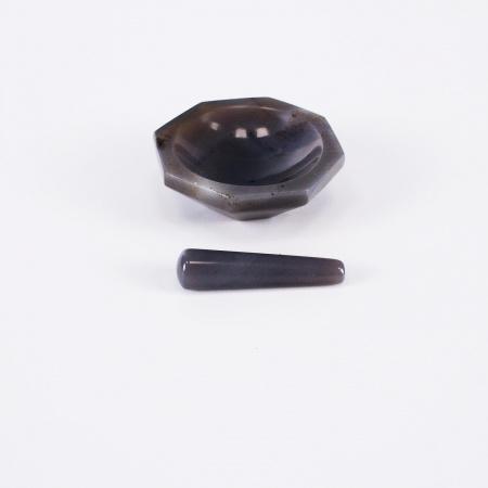 Ступка агатовая, диаметр 60 мм, с пестом