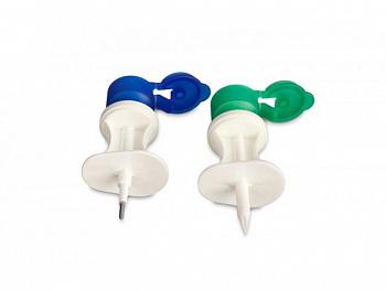 Устройство для многократного отбора (жидких) медикаментов SPIKE (Мини-Спайк): с а/б фильтром - цвет крышки ЗЕЛЕНЫЙ, 300 шт в уп.