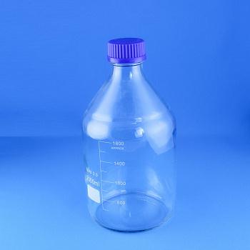 Банка для реактивов 5drops GL45, 2000 мл, стекло Boro 3.3, светлое стекло, с винтовой крышкой, градуированная Банка для реактивов 5drops GL45, 2000 мл, стекло Boro 3.3, светлое стекло, с винтовой крышкой, градуированная