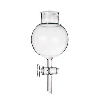 Воронка делительная 1000 мл, шарообразная, гладкое горло 40 мм, со стеклянным краном, (ГОСТ 1770-74)