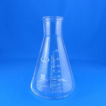 Колба коническая (Эрленмейера) КН-2-1000-50, 1000 мл, горло 50 мм, без шлифа Колба коническая (Эрленмейера) КН-2-1000-50, 1000 мл, горло 50 мм, без шлифа