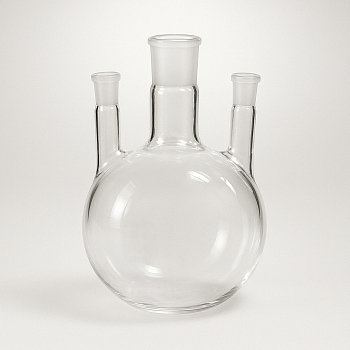 Колба трехгорлая круглодонная КГП-3-1-5000, 5000 мл, шлифы 45/40-14/23-14/23 Колба трехгорлая круглодонная КГП-3-1-5000, 5000 мл, шлифы 45/40-14/23-14/23