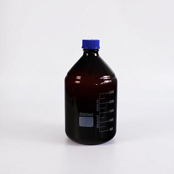 Банка для реактивов 5drops GL45, 3000 мл, стекло Boro 3.3, темное стекло, с винтовой крышкой, градуированная Банка для реактивов 5drops GL45, 3000 мл, стекло Boro 3.3, темное стекло, с винтовой крышкой, градуированная