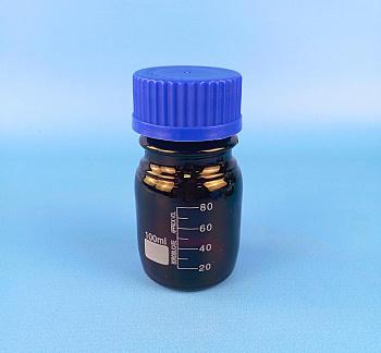 Банка для реактивов 5drops GL45, 100 мл, стекло Boro 3.3, темное стекло, с винтовой крышкой, градуированная Банка для реактивов 5drops GL45, 100 мл, стекло Boro 3.3, темное стекло, с винтовой крышкой, градуированная