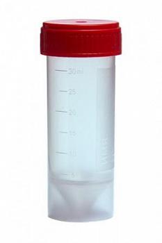 Контейнер для взятия проб 30 мл, с винтовой крышкой, инд., упаковка, нестерил, 500 шт/упак, FLm Контейнер для взятия проб 30 мл, с винтовой крышкой, инд., упаковка, нестерил, 500 шт/упак, FLm