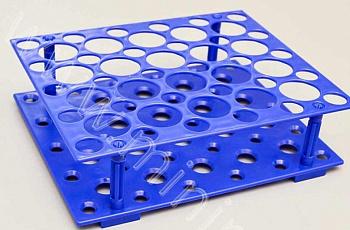 Штатив для пробирок диам., 17/28 мм, 30/20 гнезд, АБС-пластик, голубой