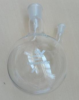 Уценка: Колба круглодонная двугорлая 5drops КГУ-2-1-1000, на 1000 мл, шлифы 29/32-14/23, трещина Уценка: Колба круглодонная двугорлая 5drops КГУ-2-1-1000, на 1000 мл, шлифы 29/32-14/23, трещина