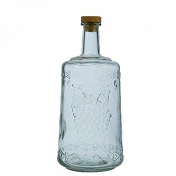 Стеклянный графин "НОСТАЛЬГИЯ" 3 литра с корк. пробкой