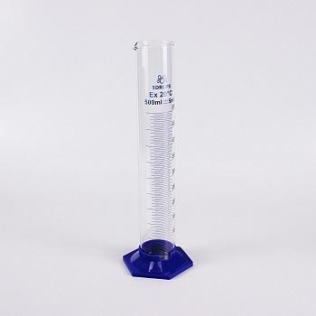Цилиндр мерный 5drops 3-1000-2, 1000 мл, с пластиковым основанием, с носиком, градуированный, Boro 3.3