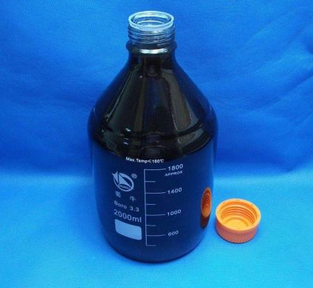 Банка для реактивов, 2000 мл, темное стекло, градуированная