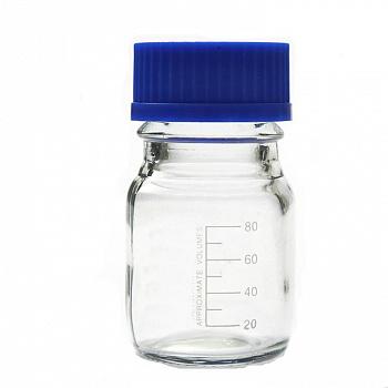 Банка для реактивов, 100 мл, светлое стекло, градуированная Банка для реактивов, 100 мл, светлое стекло, градуированная