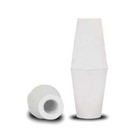 Пробка силиконовая двухконусная № 19,5, с каналом белая, 100 шт/упак - В наличии