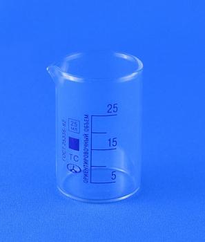 Стакан лабораторный низкий Н-1-25, 25 мл, градуированный Стакан лабораторный низкий Н-1-25, 25 мл, градуированный