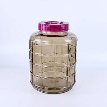 Банка (бутыль) стеклянная объёмом 15 литров с гидрозатвором, темная