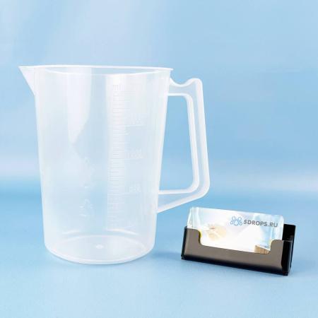 Мензурка (Стакан) с ручкой 5drops-2000, на 2000 мл, полипропилен, градуированная