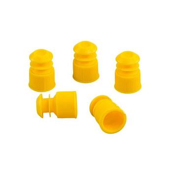 Пробки для пробирок диаметром 16 мм, пэт, желтые, 500 шт/упак Пробки для пробирок диаметром 16 мм, пэт, желтые, 500 шт/упак
