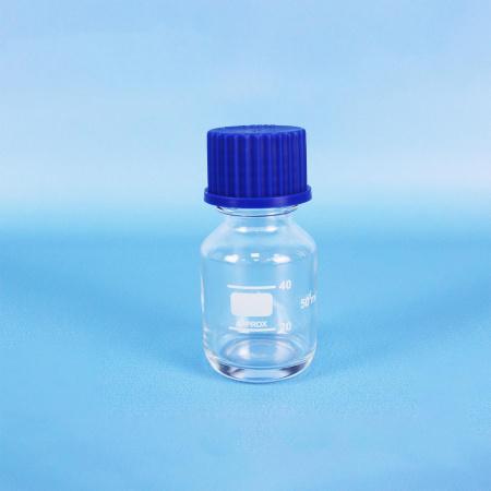 Банка для реактивов, 50 мл, светлое стекло, градуированная