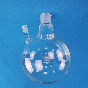 Колба круглодонная двугорлая КГУ-2000, 2000 мл, шлифы 29/32-14/23 Колба круглодонная двугорлая КГУ-2000, 2000 мл, шлифы 29/32-14/23