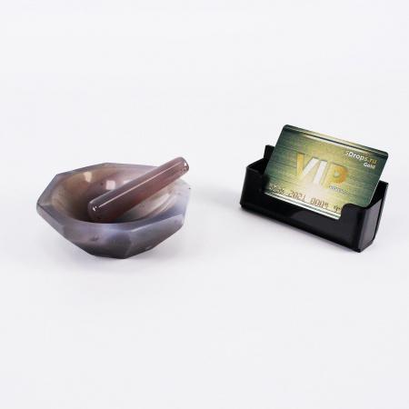 Ступка агатовая, диаметр 80 мм, с пестом