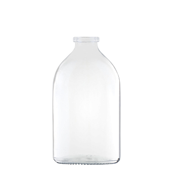 Флакон инъекционный 100 мл, светлое стекло 2-го типа, круглый скат горла, гладкое горло G28, без пробки, AT, 3520 шт/паллет