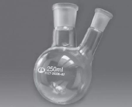 Колба круглодонная двугорлая КГУ-2-1-250, 250 мл, шлифы 29/32-19/26 - В наличии
